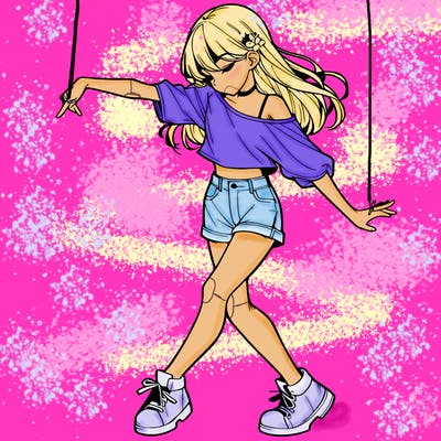 realistic girl danceing