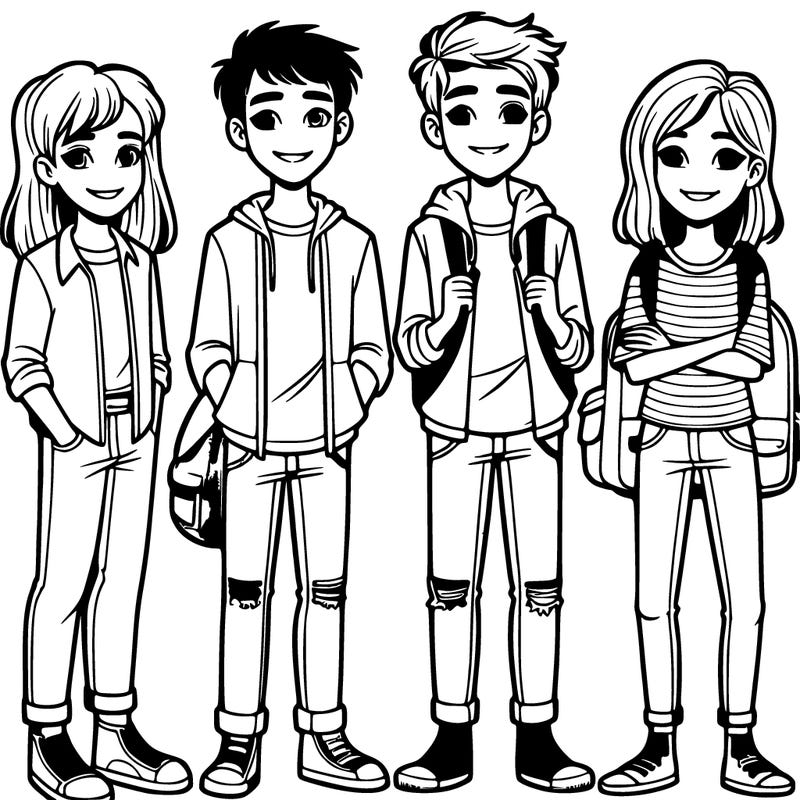 four teenagers two boys and two girls