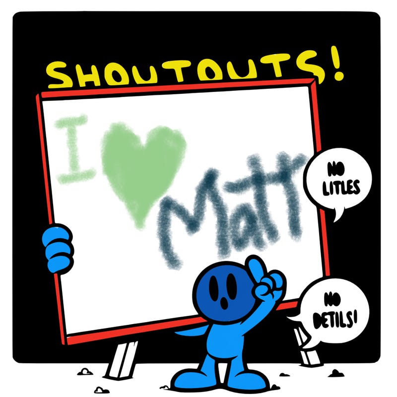 blank canvas that says above it shoutouts