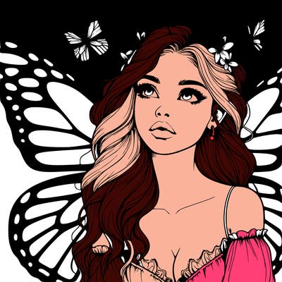 butterfly fairy realistic girl