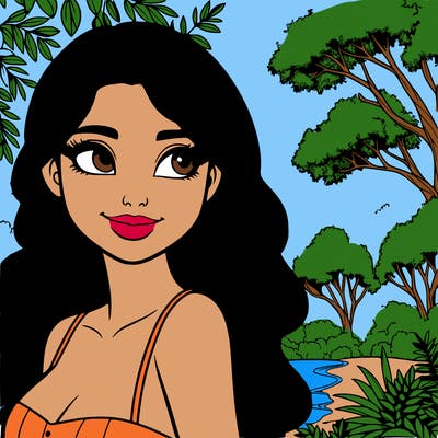 woman in realistic nature