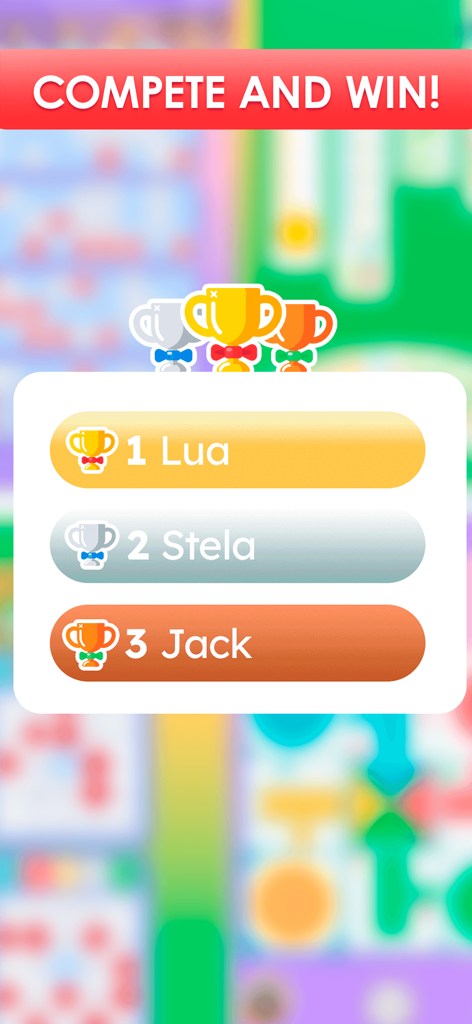 Lua Chat: Bingo, Ludo & Cards - Leaderboard showing the top three ranked players in Lua Chat Bingo and Ludo