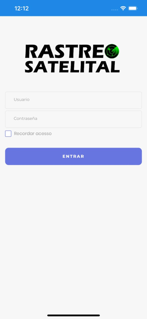 Localizador Uno - Schermata di accesso all'app di localizzazione satellitare Localizador Uno