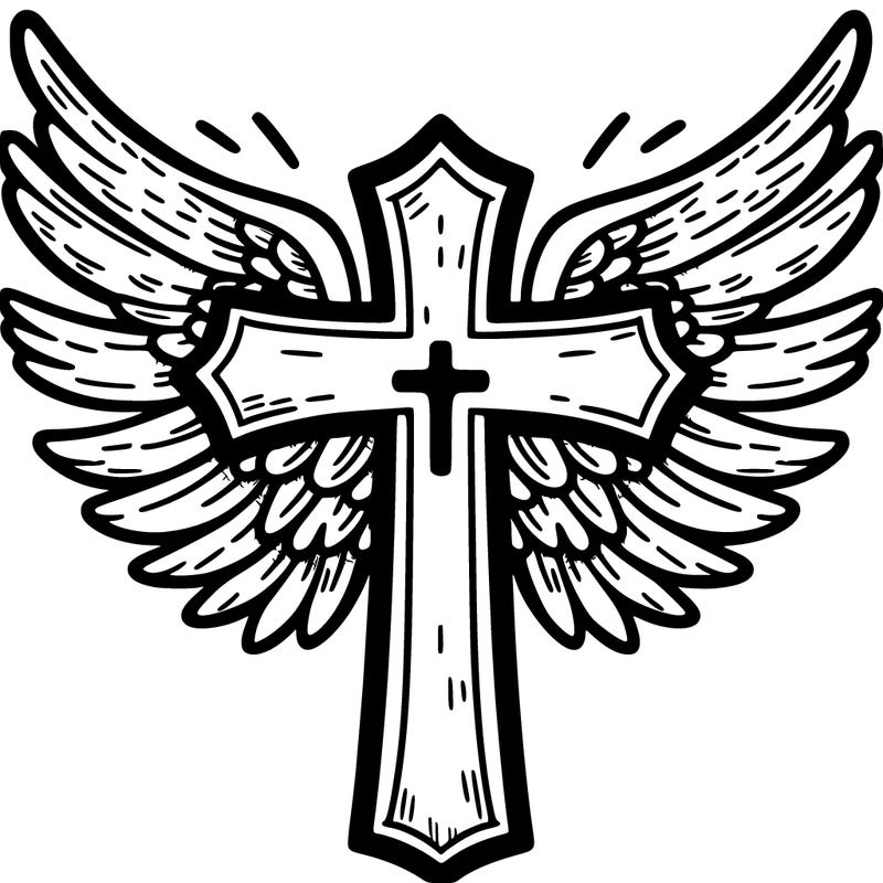 cross with wings