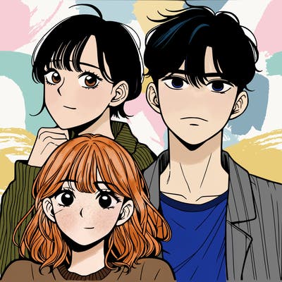 two manhwa girls and two manhwa guys