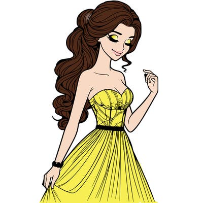 a realistic woman wearing an elegant dress