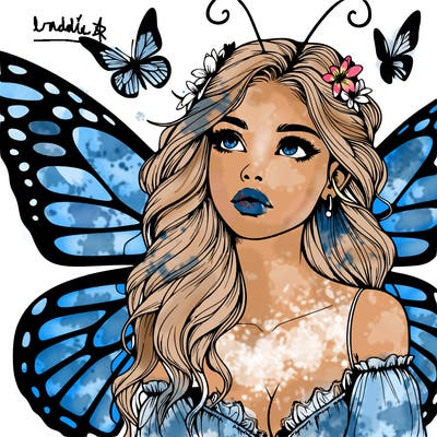 butterfly fairy realistic girl