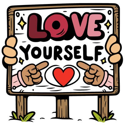 a sign where it is written: love yourself