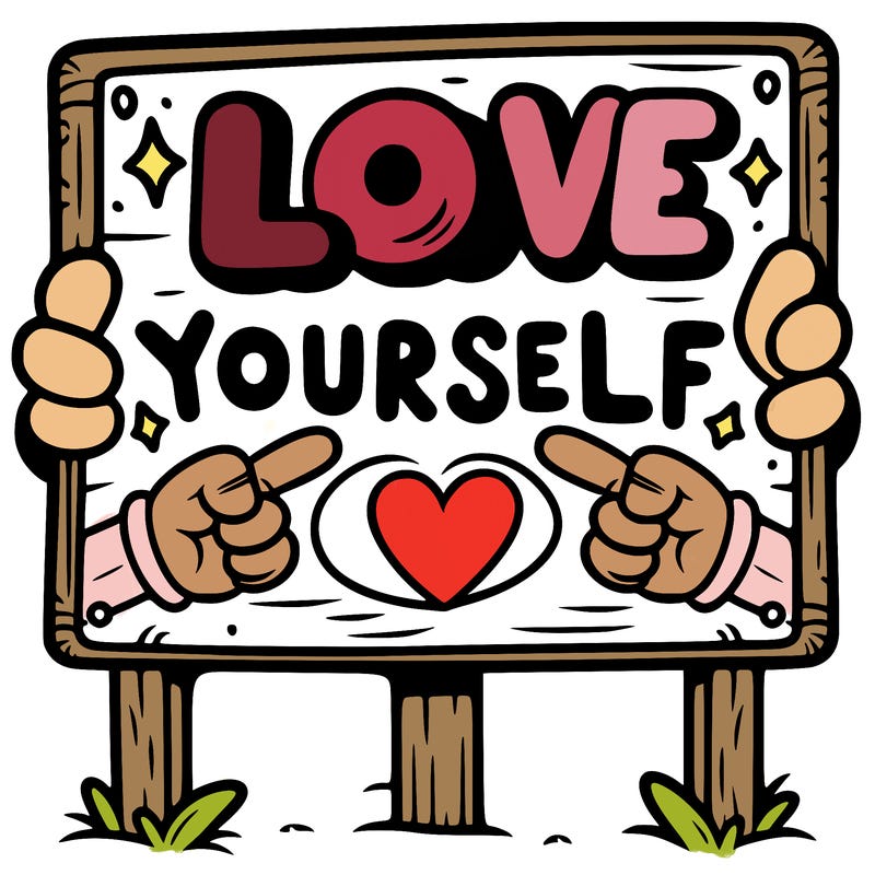 a sign where it is written: love yourself