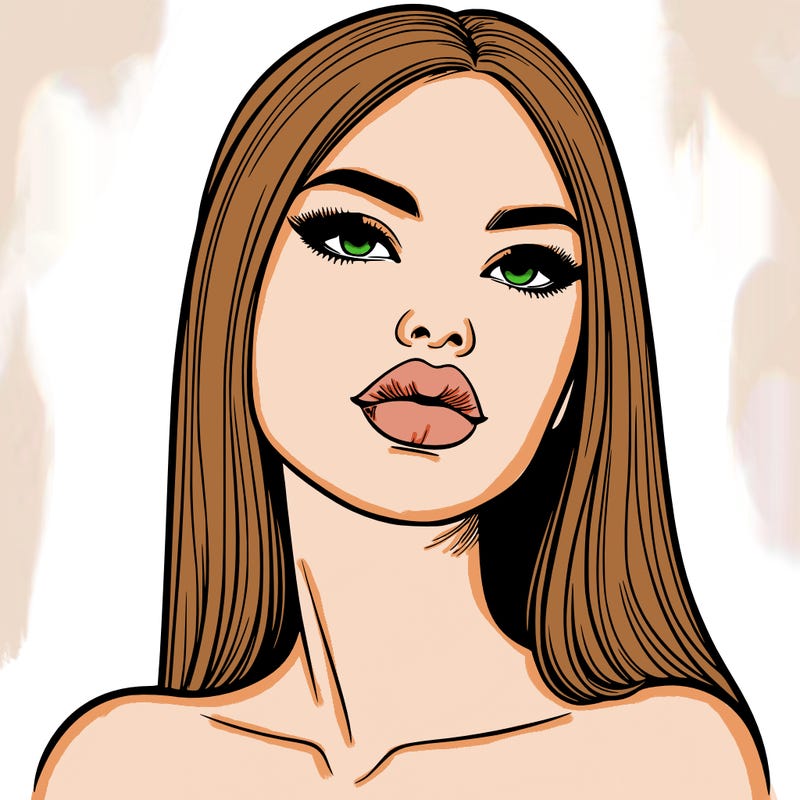 realistic woman with full lips