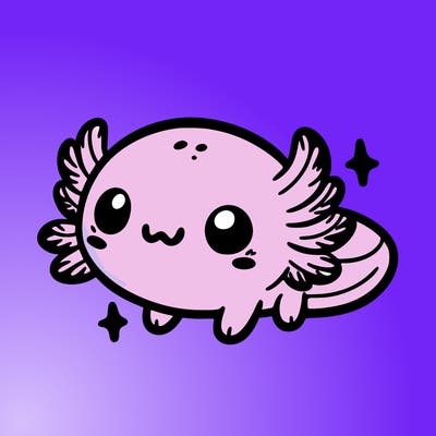 cute easy baby axolotl