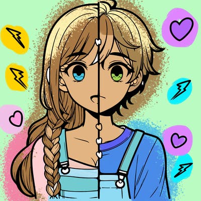 realistic girl boy split