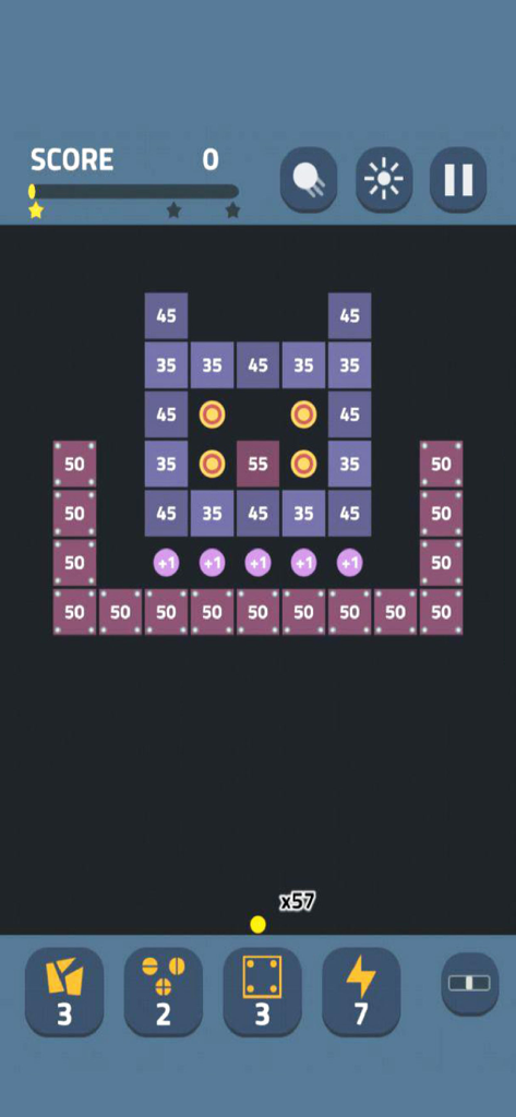 Bricks Master Legend - Gameplay of Bricks Master Legend showing numbered blocks and ball aiming interface