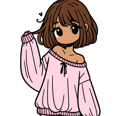 girl in baggy sweater hanging off her shoulder
