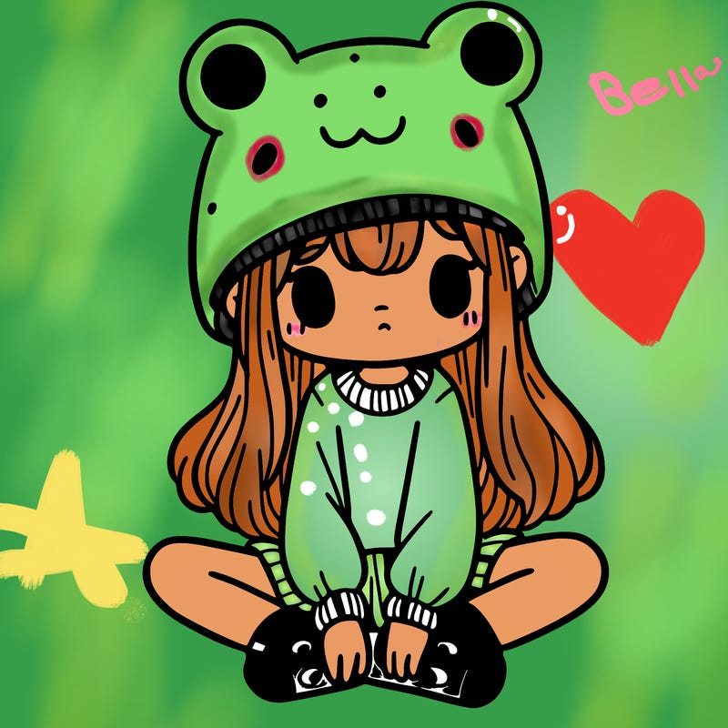 a girl wearing a frog hat and some frog socks