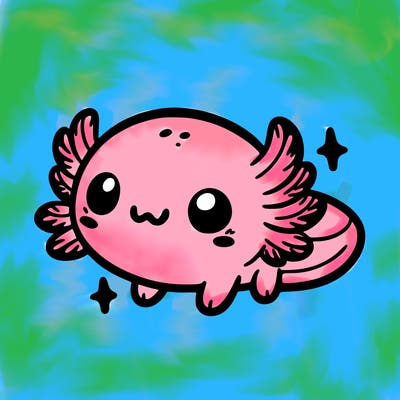 cute easy baby axolotl