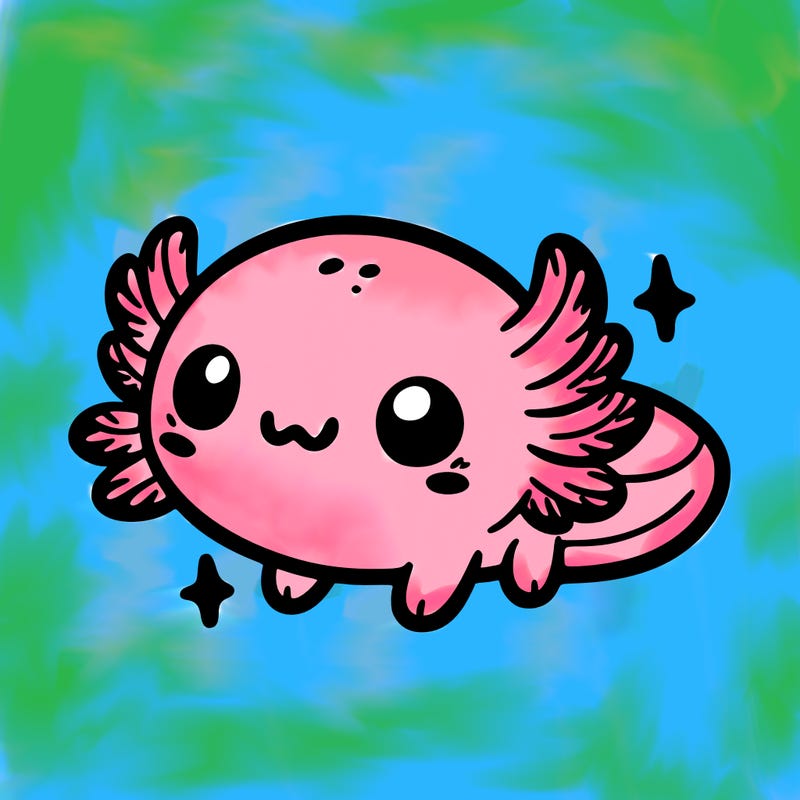 cute easy baby axolotl