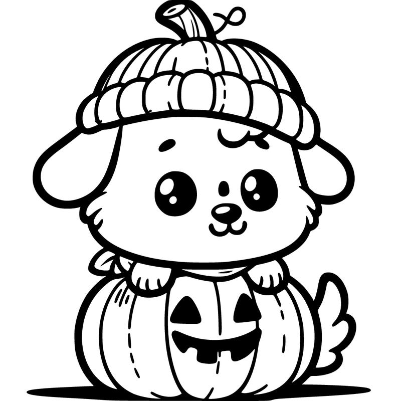 dog wearing a pumpkin