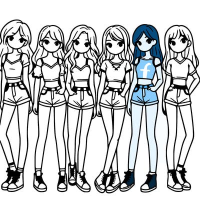 a group of girls wearing crop tops and shorts