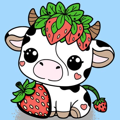 cute strawberry cow