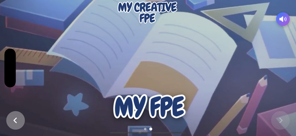 FPE OC maker - fpe game - Intro screen of the FPE OC Maker app featuring a paper sketchbook and school supplies background