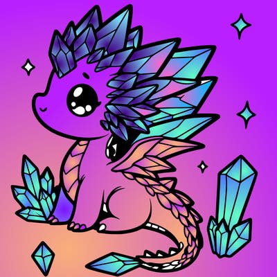 little cute crystal dragon