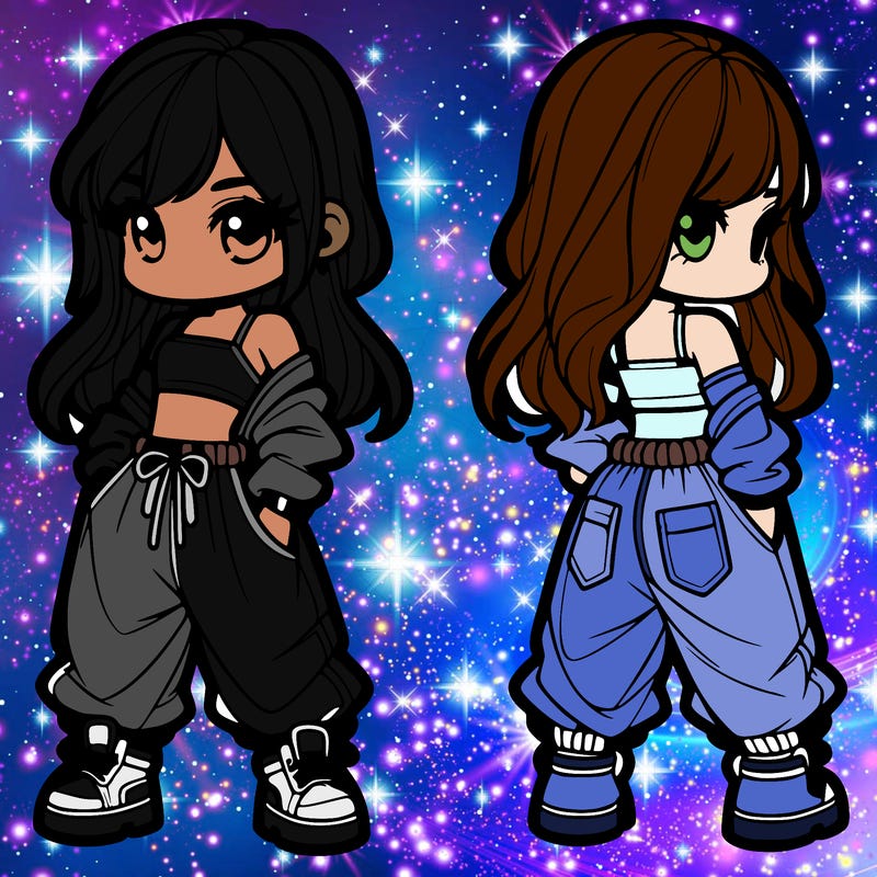 girl in crop top and baggy pants