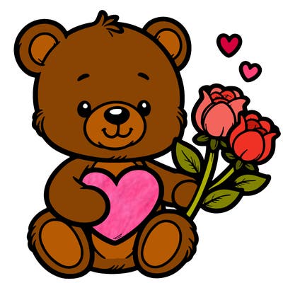 teddy bear a holding heart