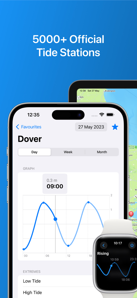 High Tide: Charts & Widgets - High Tideアプリのインタラクティブな潮汐チャートとグラフを表示するiPhoneとApple Watch