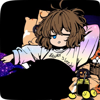 messy lazy anime girl