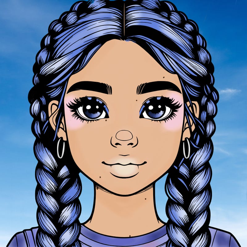 realistic girl with braids