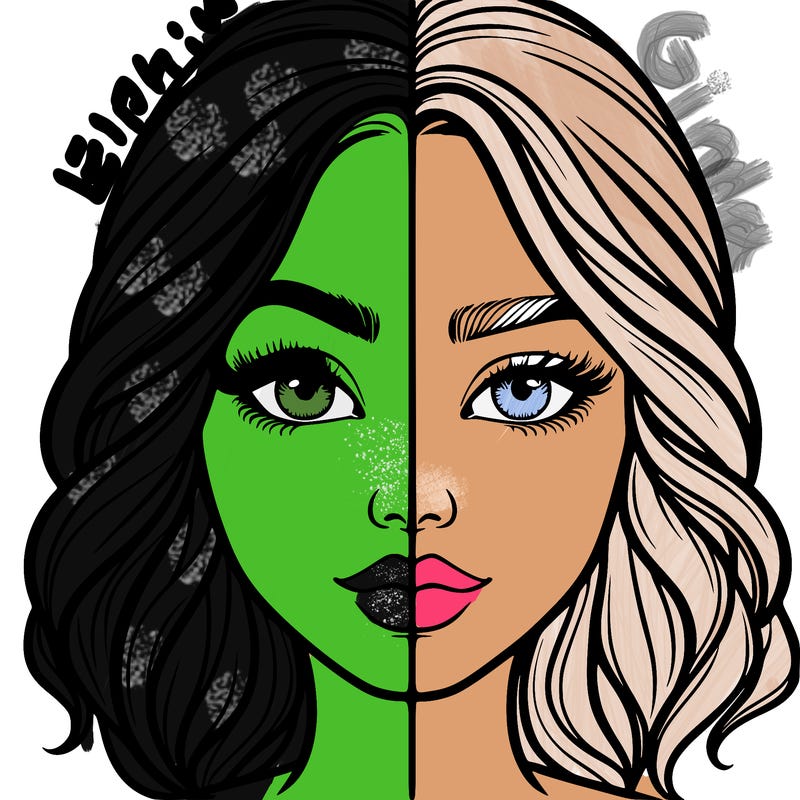 realistic girl split half