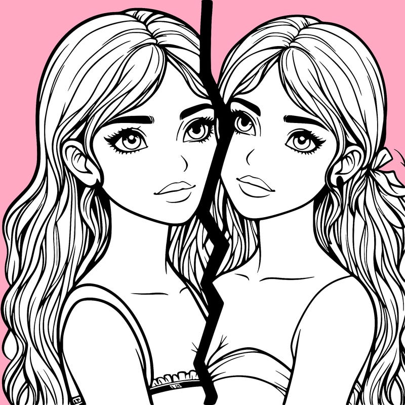 split realistic girl