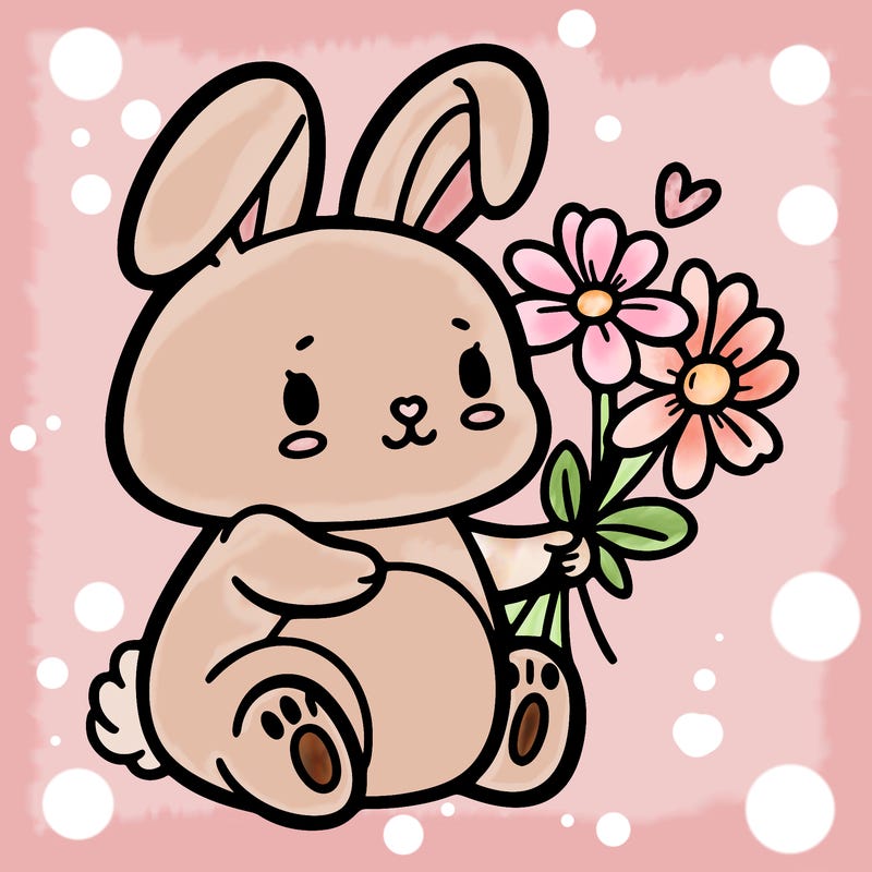 bunny hold flowers