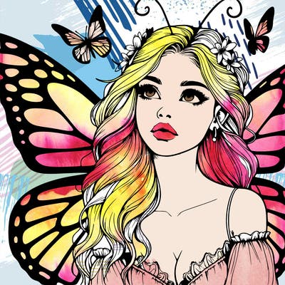 butterfly fairy realistic girl