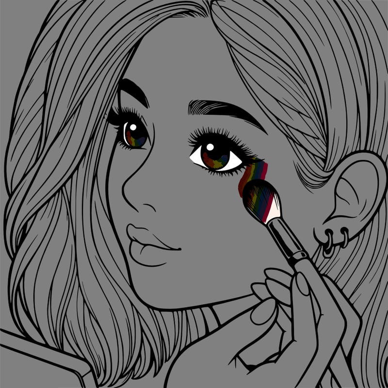 a realistic girl doing her makeup