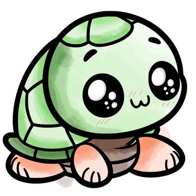 cute little animated turtle