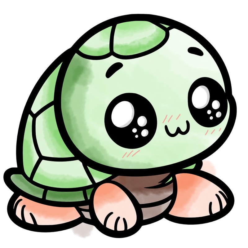 cute little animated turtle