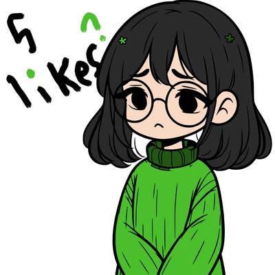 sad girl with glasses in a sweater