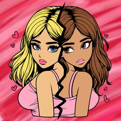 realistic girl split