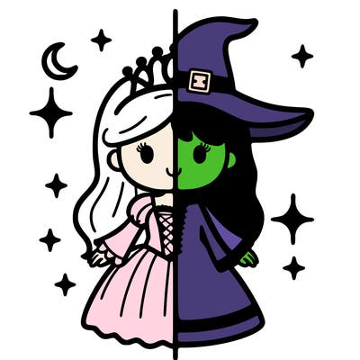 split princess and witch