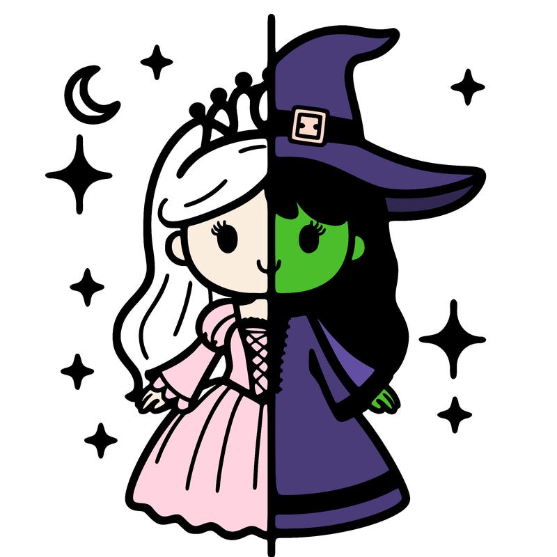 split princess and witch