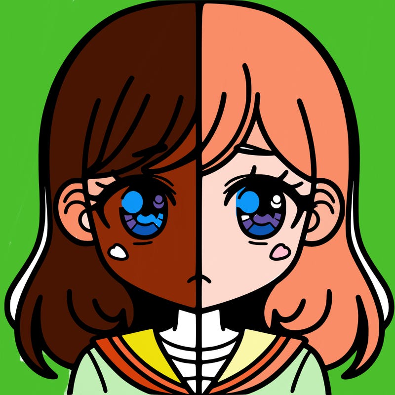 a split of a girl