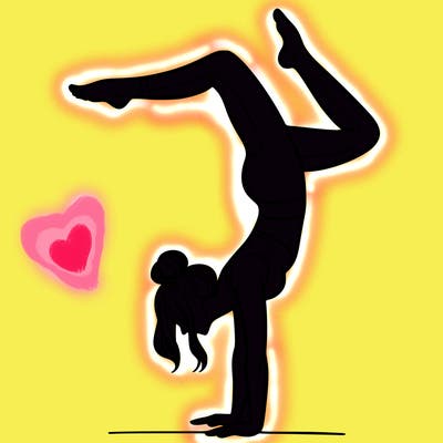 a woman doing a handstand