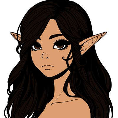 elf girl realistic dark fantasy