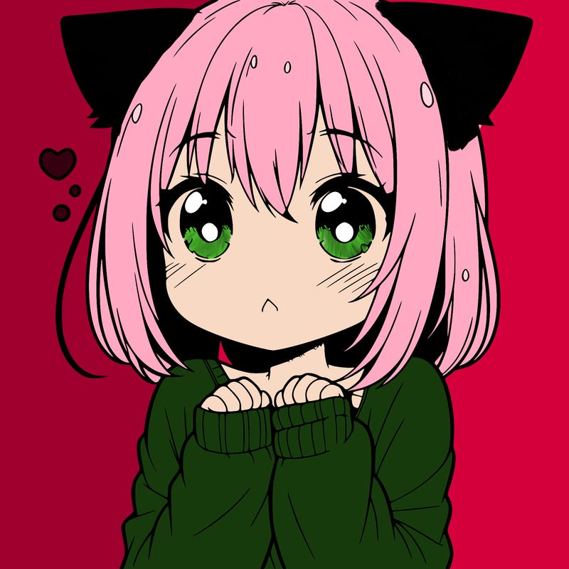 shy anime catgirl