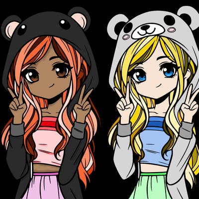 teen girl in animal costume