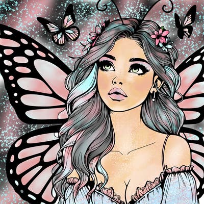 butterfly fairy realistic girl