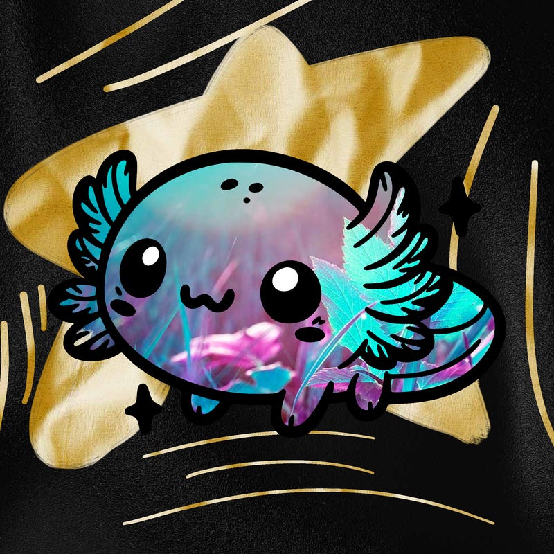 cute easy baby axolotl