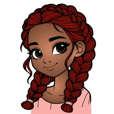girl with braids realistic